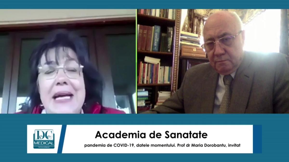 Academia de Sanatate: pandemia de COVID-19, datele momentului. Prof dr Maria Dorobantu, invitat