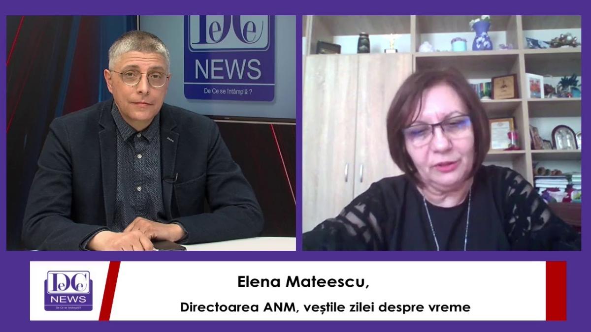 Elena Mateescu, directoarea ANM, veștile zilei despre vreme