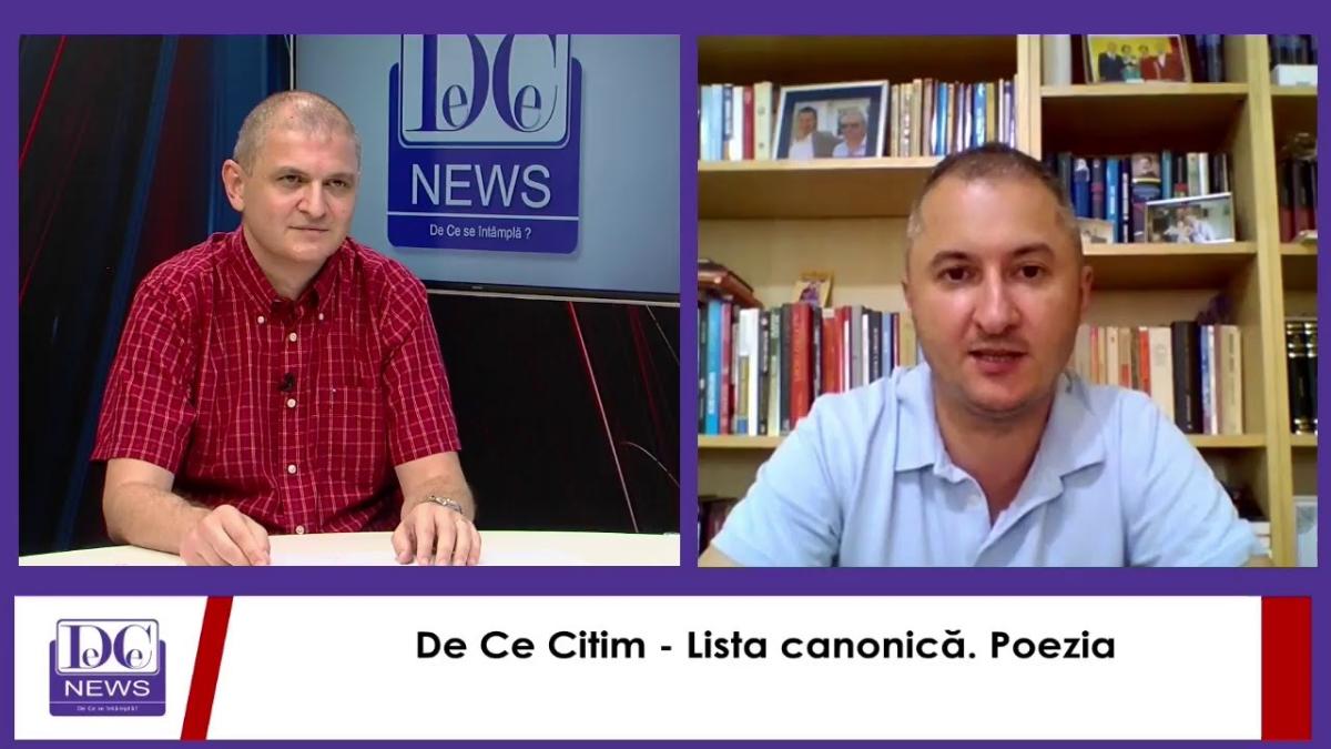 De Ce Citim, despre lista canonică a poeziei românești, live la DC News