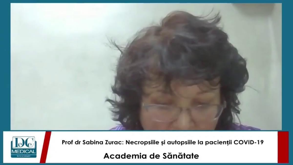 Necropsiile și autopsiile la pacienții COVID-19. Prof dr Sabina Zurac, la Academia de Sănătate