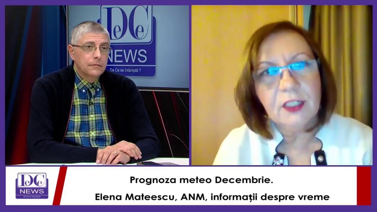 Prognoza meteo Decembrie. Elena Mateescu, ANM, informații despre vreme