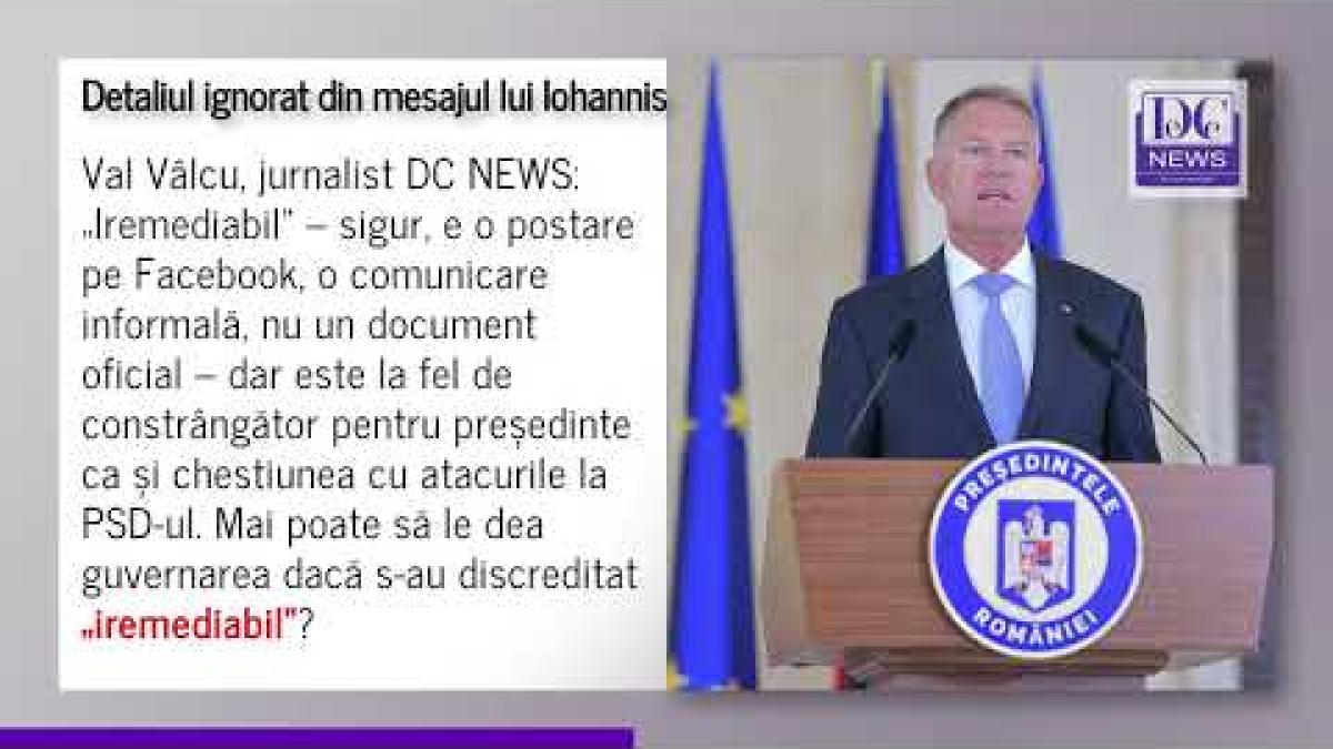 Jurnalistul Val Vâlcu subliniază un termen folosit în mesajul lui Klaus Iohannis pentru USR-PLUS