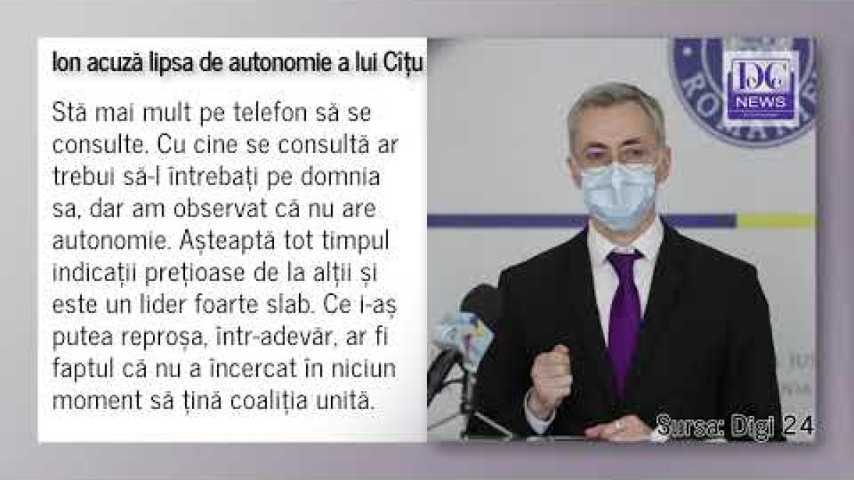 Stelian Ion spune franc: Cîțu e teleghidat, stă mai mult pe telefon să se consulte