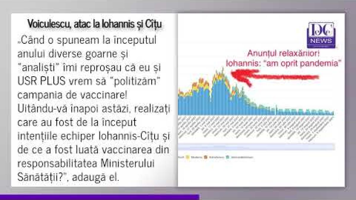 Vlad Voiculescu dă vina pe Klaus Iohannis pentru împotmolirea campaniei de vaccinare