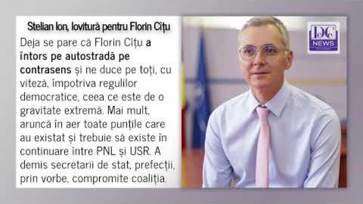 Stelian Ion: „Cîțu s-a baricadat cu lanțuri în Palatul Victoria. Simbioza PNL - PSD funcționează”