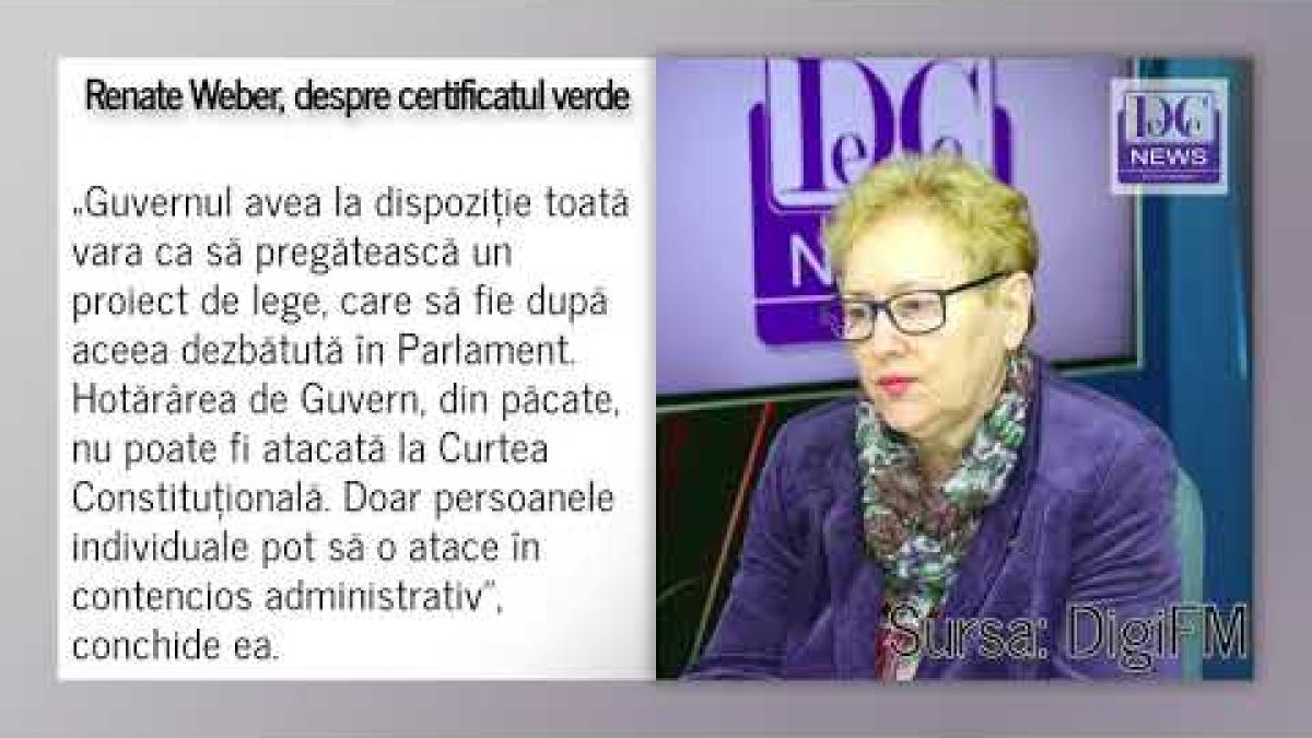 Avocatul Poporului, Renate Weber, a dat verdictul în legătură cu certificatul verde