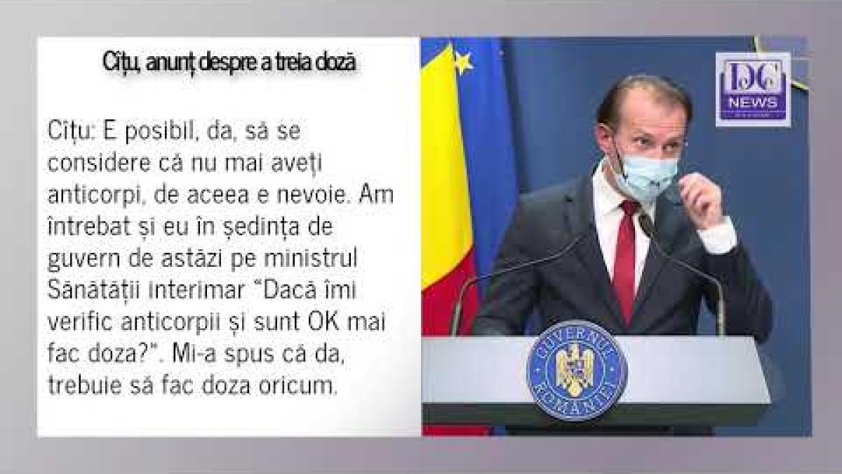 Doza a treia de vaccin, necesară indiferent de anticorpi. Florin Cîțu, anunțul momentului