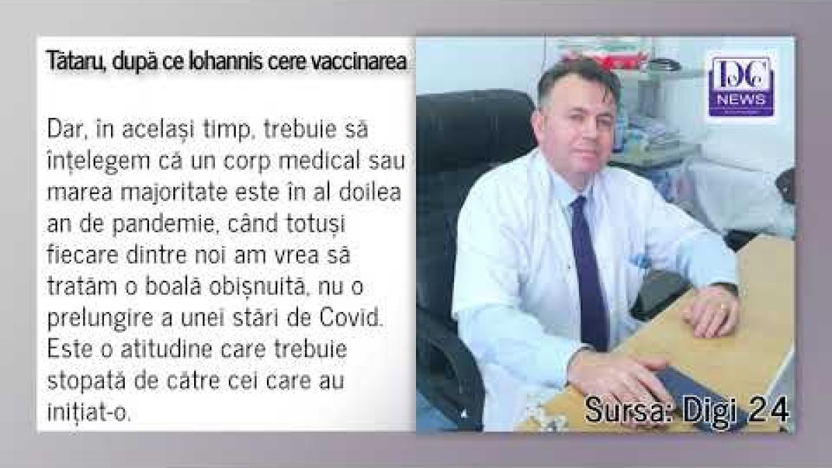 Tătaru, răspuns după ce Iohannis a cerut vaccinarea obligatorie pentru anumite categorii
