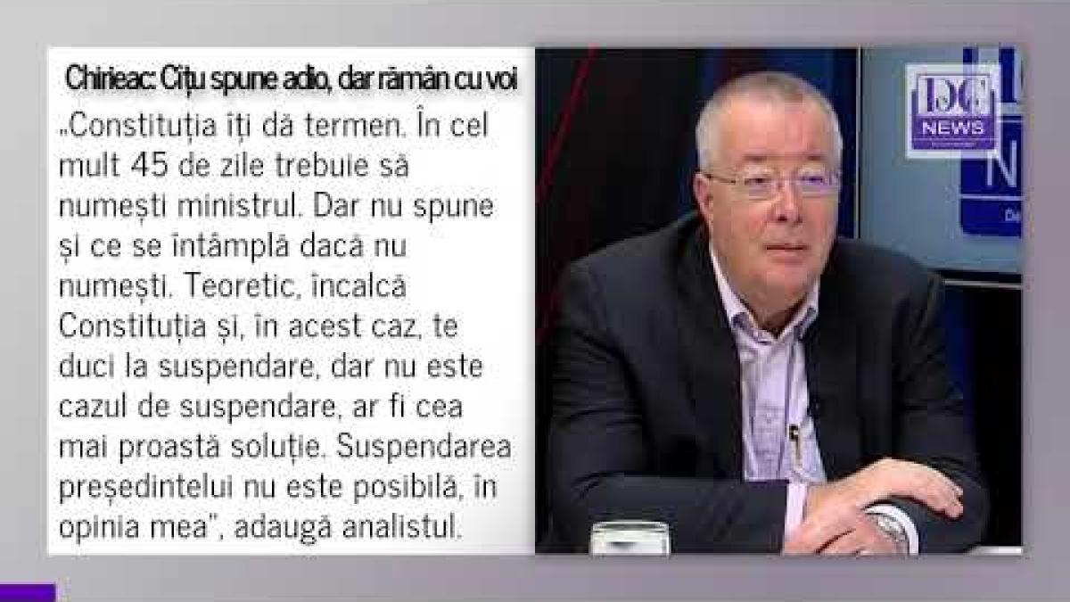 Scenarii înainte de moțiune. Chirieac: Cîțu spune adio, dar rămân cu voi