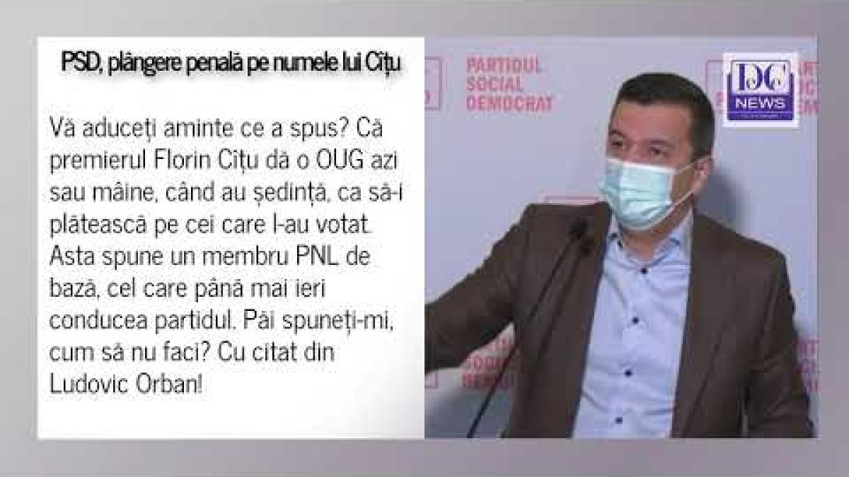 Grindeanu anunță plângere PENALĂ împotriva premierului Cîțu datorită indicațiilor lui Ludovic Orban