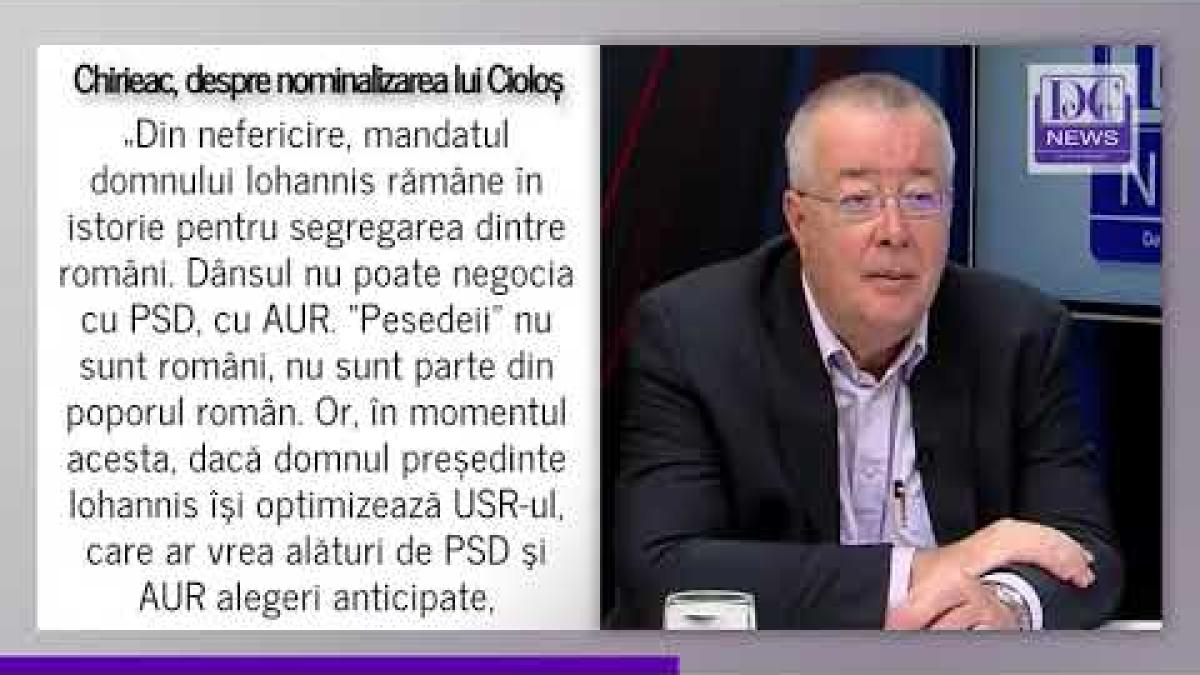 Cioloș, nominalizare premier. Chirieac: Iohannis nu dorește să aibă o relație ireconciliabilă cu USR