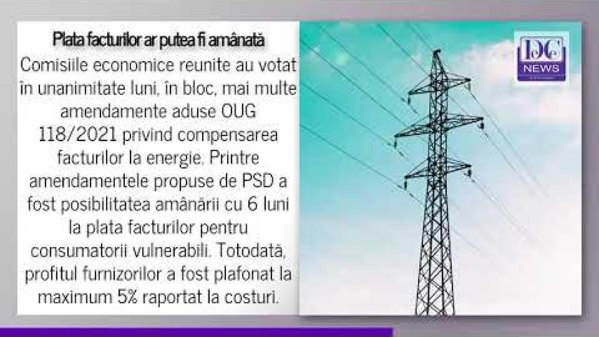Plata facturilor la gaze și electricitate ar putea fi amânată timp de 6 luni