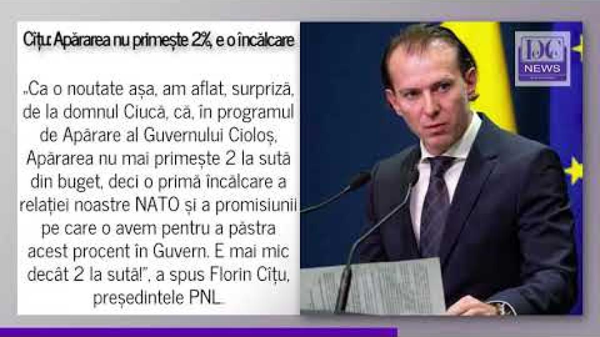 Cîțu: SURPRIZĂ! Apărarea nu mai primește 2 la sută în programul de guvernare al lui Cioloș