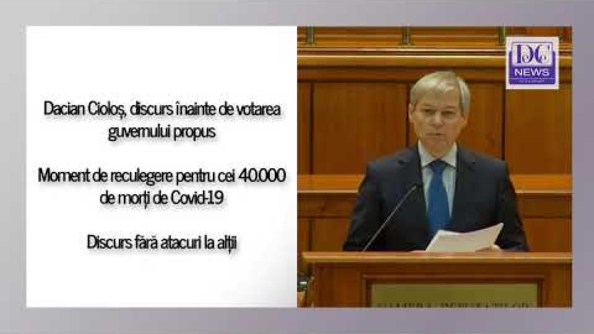 Cioloș, discurs emoționant în fața parlamentarilor înainte de vot. Moment de reculegere pentru morți