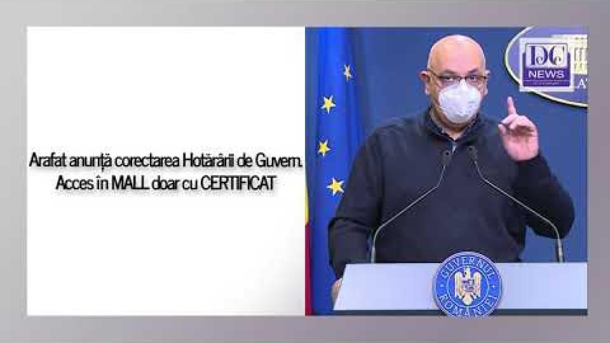 Arafat anunță CORECTAREA erorilor. Nu mai ai voie la MALL fără certificat VERDE