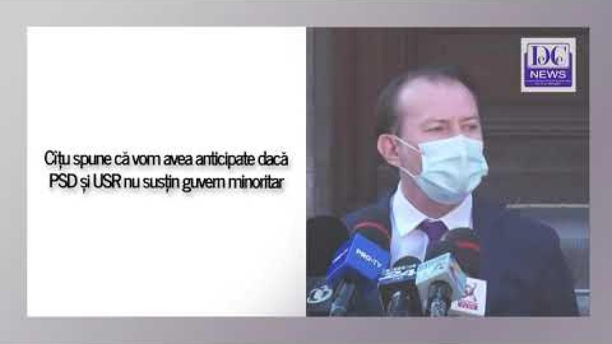 Cîțu anunță alegeri anticipate dacă PSD și USR nu susțin guvernul minoritar Ciucă