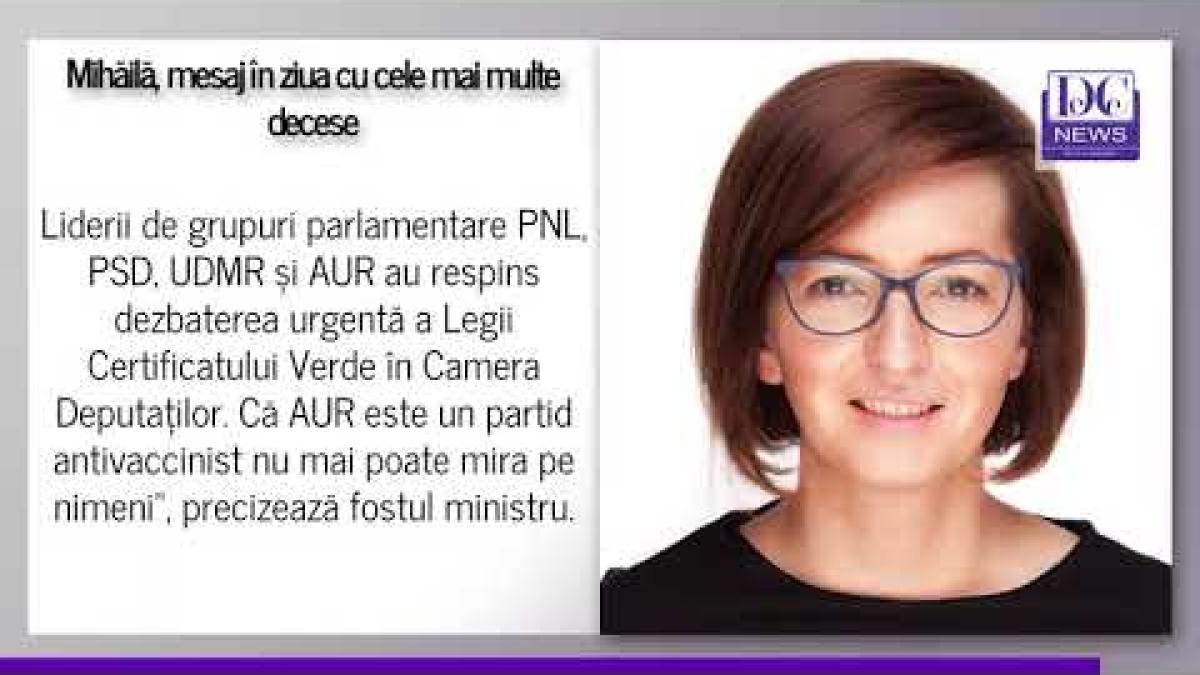 Mihăilă: În ziua cu recordul de morți, s-a născut monstruoasa coaliție împotriva sănătății publice