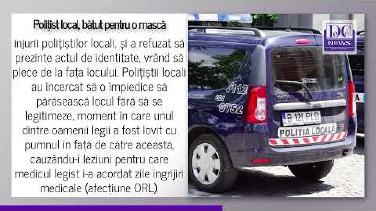 Polițist din Galați, bătut de o femeie pentru că i-a zis să-și pună masca de protecție