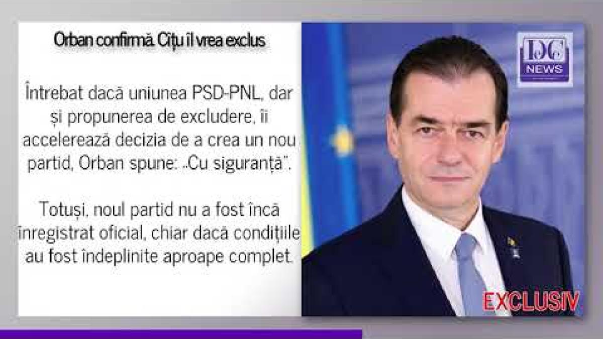 Orban confirmă pentru DC NEWS că Florin Cîțu a propus excluderea sa din PNL