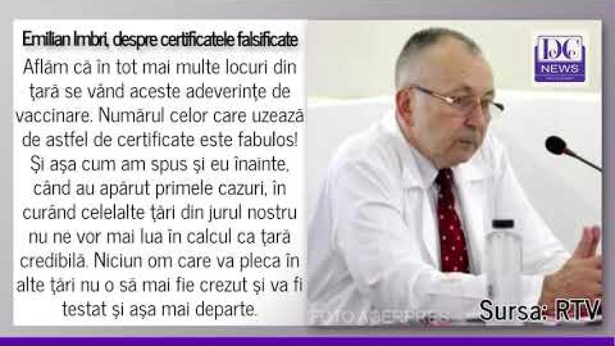 Emilian Imbri: Certificatele false, număr fabulos. Efecte NEGATIVE pentru toţi românii