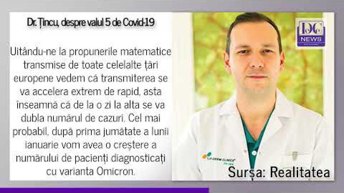 Dr. Țincu, detalii despre valul 5. Vor fi 25.000 de cazuri pe zi