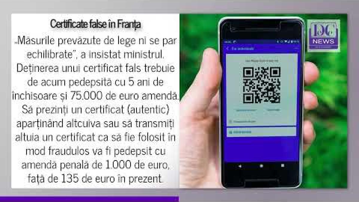 5% din pacienții francezi internați în spital au certificat verde falsificat