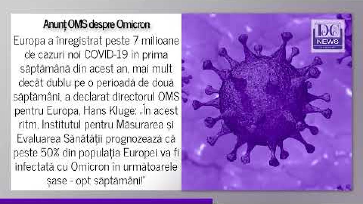 OMS preconizează că Omicron va infecta jumătate din populația Europei în doar 6-8 săptămâni