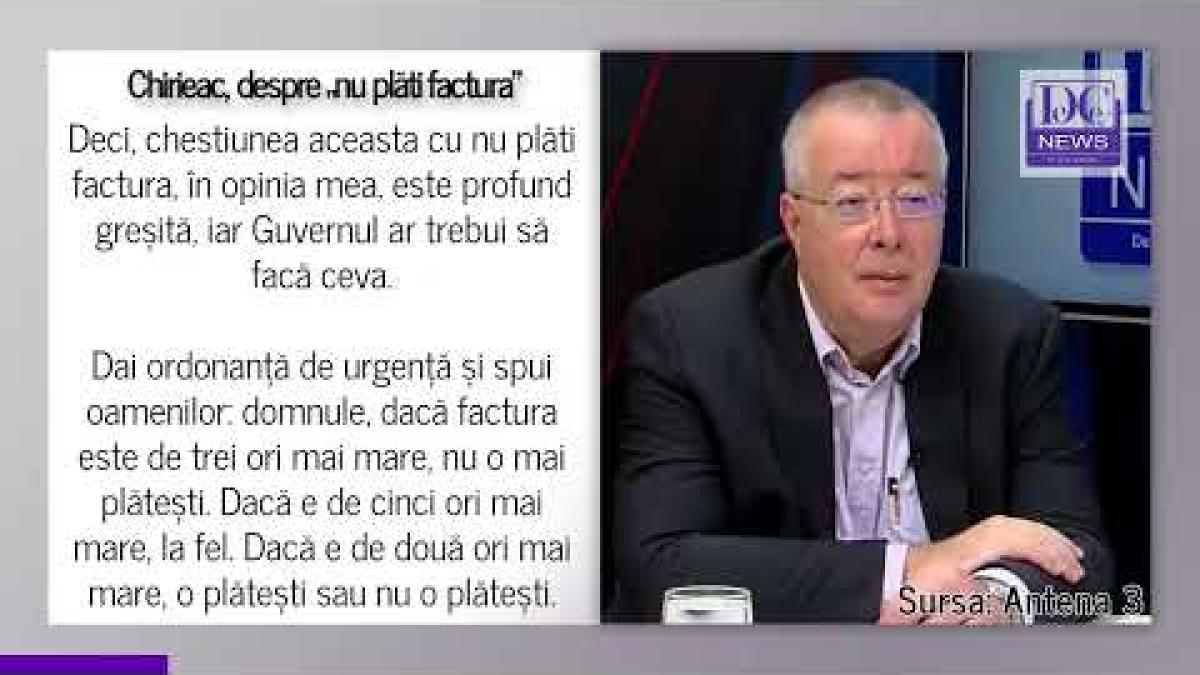 Episodul „”nu plăti factura”. Cîțu vs. Virgil . Chirieac: E profund greșit!