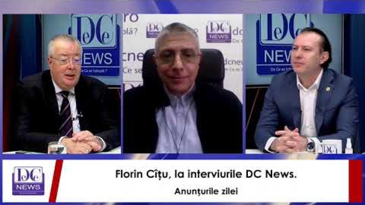 Florin Cîțu, la interviurile DC News. Anunțurile zilei
