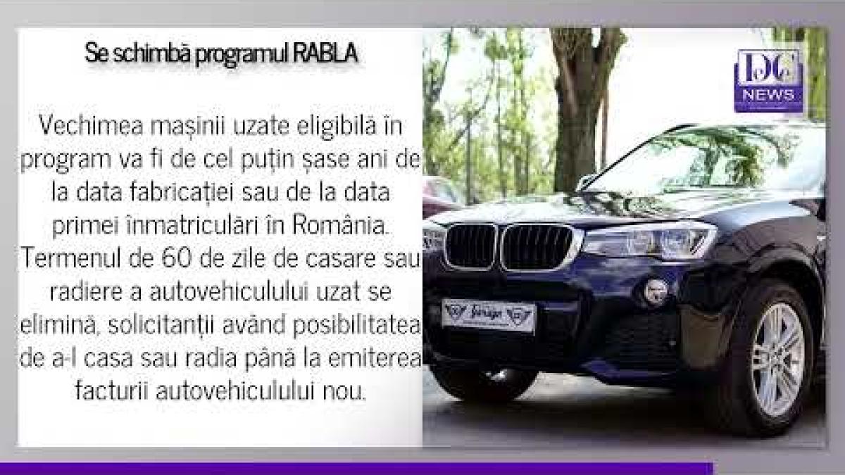 Se schimbă programul RABLA. Pot fi casate două mașini