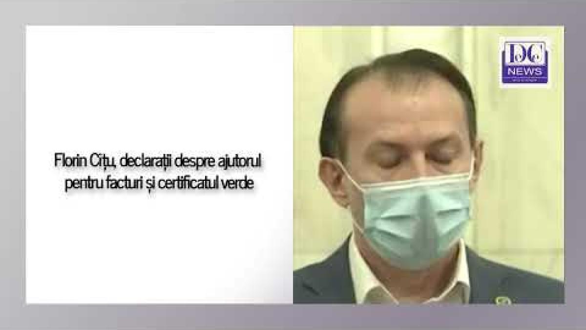 Florin Cîțu, declarații despre ajutorul pentru facturi și certificatul verde