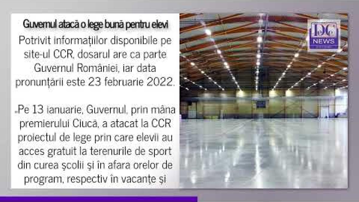 Guvernul atacă la CCR legea care permite elevilor să intre în sălile de sport în vacanță și weekend