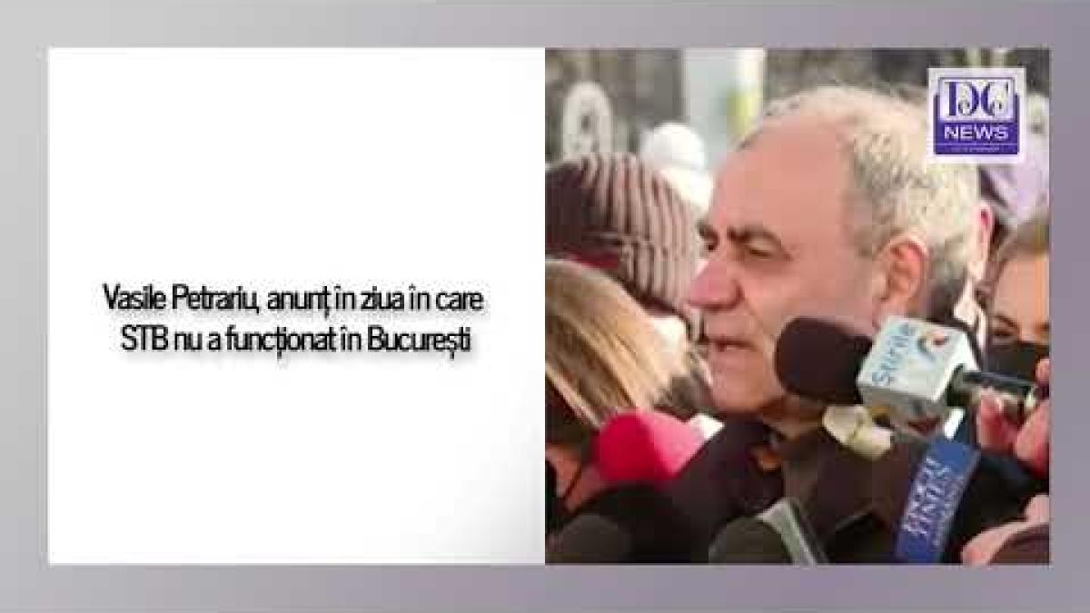 Vasile Petrariu, anunț în ziua în care STB nu a funcționat în București