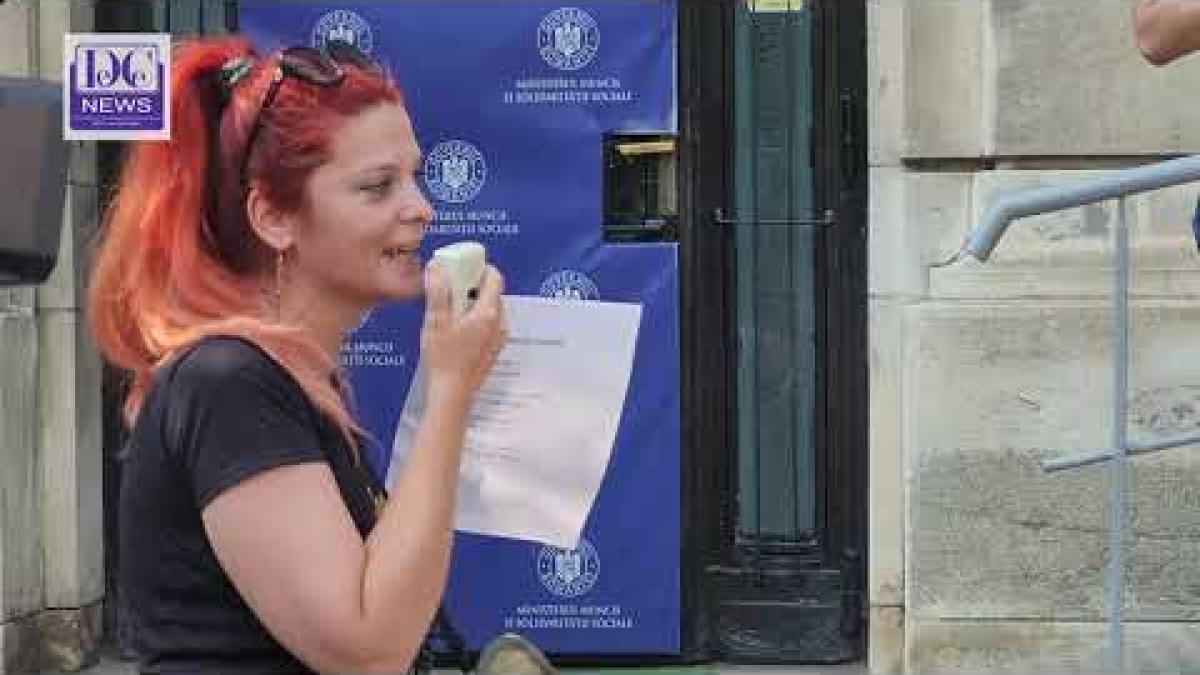 Protest pentru mărirea salariului minim, în fața Ministerului Muncii (4K)