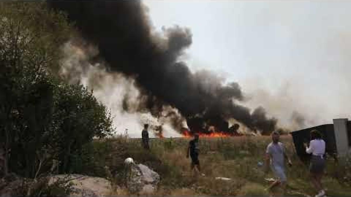Incendiu masiv de vegetație în Bragadiru