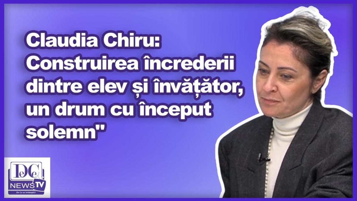 Claudia Chiru: Construirea încrederii dintre elev și învățător, un drum cu început solemn"