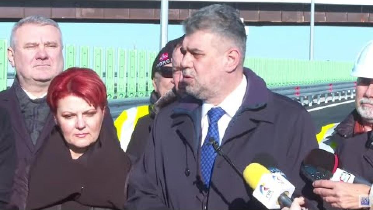 Premierul Marcel Ciolacu și ministrul Sorin Grindeanu, conferință de presă la DEx Craiova - Pitești