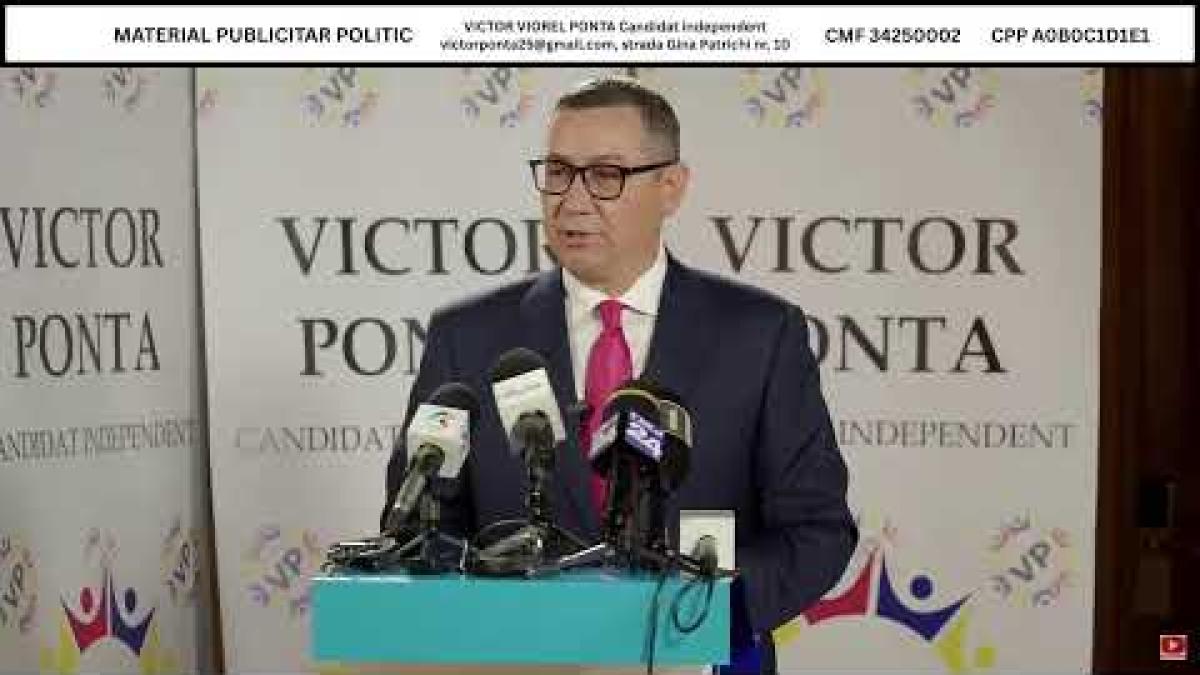 Victor Ponta își lansează programul prezidențial