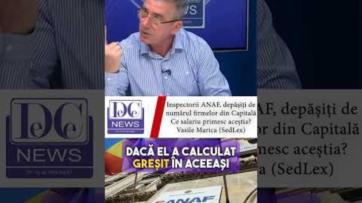 Ce salarii au inspectorii ANAF? Raspunde Vasile Marica (SedLex)