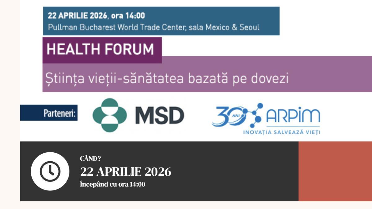 HEALTH FORUM: Știința vieții-sănătatea bazată pe dovezi